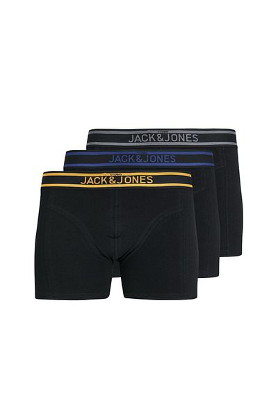 Jack & Jones Ανδρικό μαύρο σετ μπόξερ 3 τεμαχίων μονόχρωμο Jacmarc - 12266063-Μαύρο