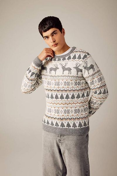 DeFacto Standard Fit Christmas Themed Crew Neck Knitwear Sweater Y1928Az24Wn