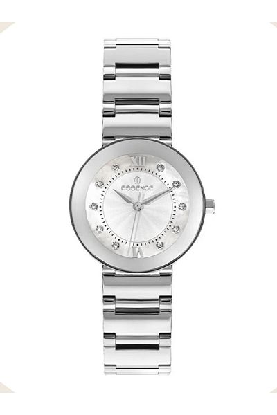 Essence Steined 3 Atm Waterproof Silver Dial Steel Women's Wristwatch