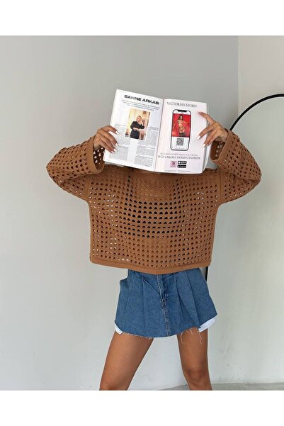 Lady MORE İspanyol Kol Delikli Triko Kazak