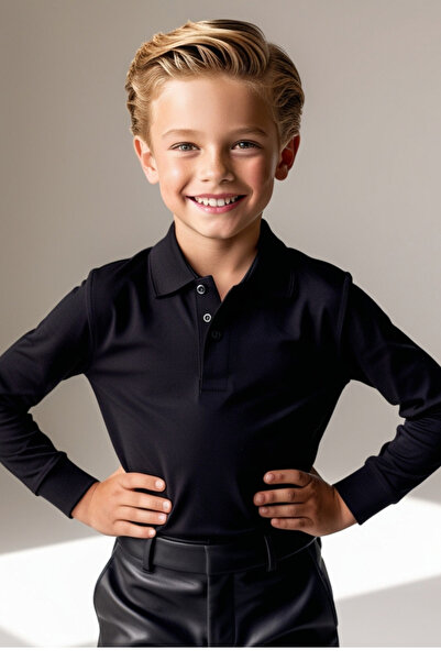 Rise Raba Children's Long Sleeve Polo Neck T-Shirt Top for School and Regular...