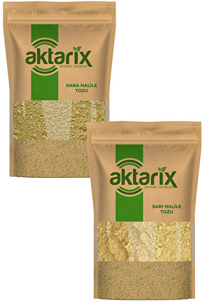 aktarix Toz Halile Seti 1 Kg Toz Sarı Halile + 1 Kg Toz Kara Halile / Yeni Öğütülmüş
