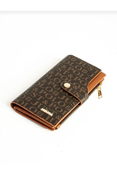 GP GUES POLO Just Polo Women's Brown Taban 14 Compartment Wallet