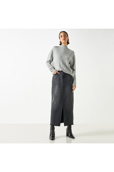 2Xtremz Textured High Neck Sweater with Long Sleeves
