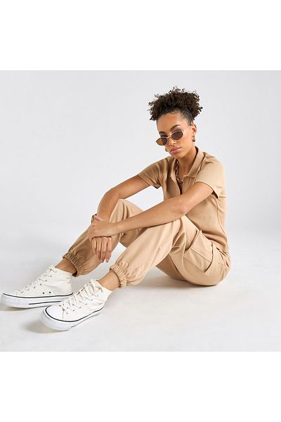 FAV Textured Polo T-shirt and Cargo Joggers Set