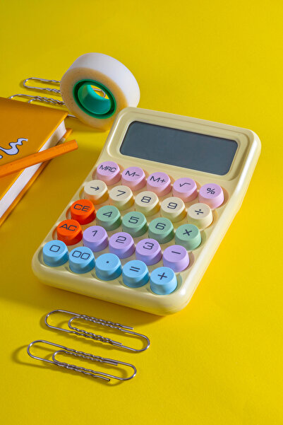 TWOTECH Hesap Makinesi Renkli Tasarım - Sarı Renk Q6