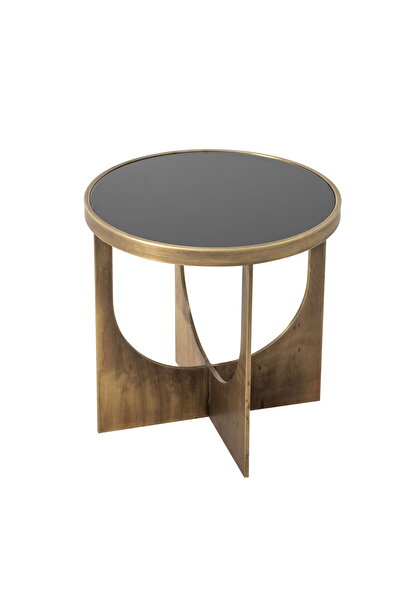 MUVA Concept Bloom-S Metal Camlı Modern Tasarım Yan Sehpa