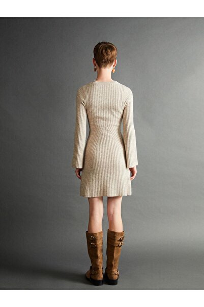 LC Waikiki XSIDE Bisiklet Yaka Dokulu Kadın Triko Elbise