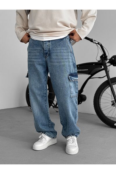 BYBASICMAN Baggy Ke-312/624/388 with Blue Cargo Pockets