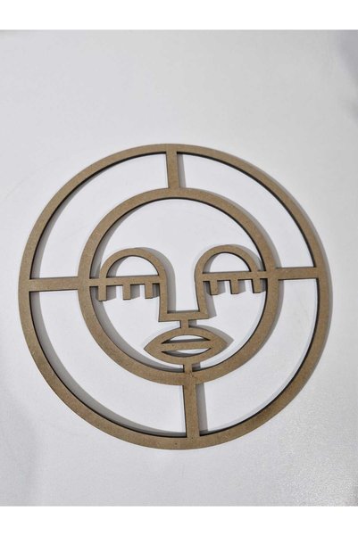 Sözen Home Design African Bohemian Woman Figure / Raw MDF Macrame Hoop 30 Cm