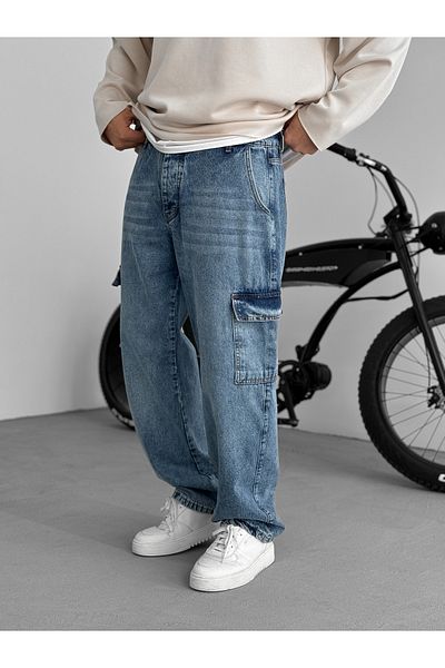 BYBASICMAN Baggy Ke-312/624/388 with Blue Cargo Pockets