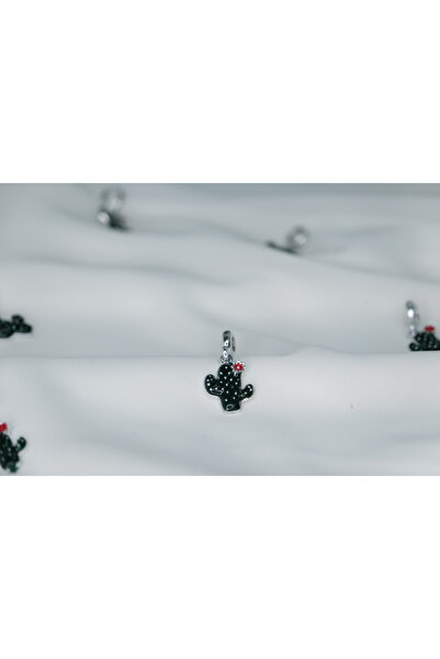 CYB STUDİO Stainless Steel Charm with Green Cactus Motif