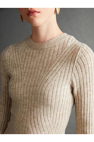 LC Waikiki XSIDE Bisiklet Yaka Dokulu Kadın Triko Elbise