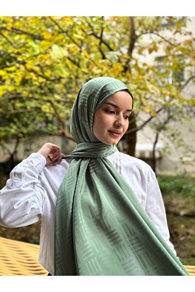 shalby Hijab Bumbac mătăsos Jacquard Model Chibrit Şal Çağla