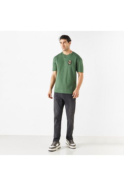 Emperor Applique Detail T-shirt with Short Sleeves