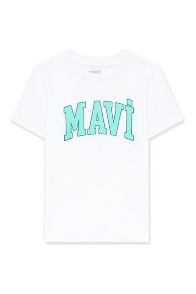 Mavi Tricou pentru fetiță turcoaz cu logo imprimat M 7610109 -71643