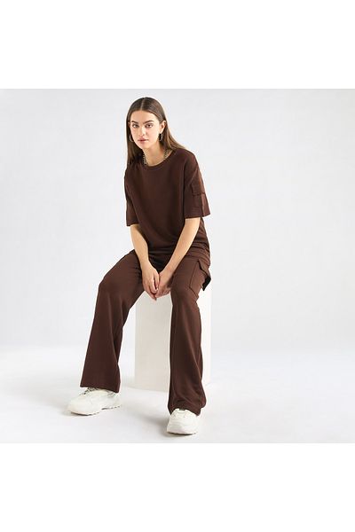 FAV Crew Neck Pocket Detail T-shirt and Cargo Pants Set