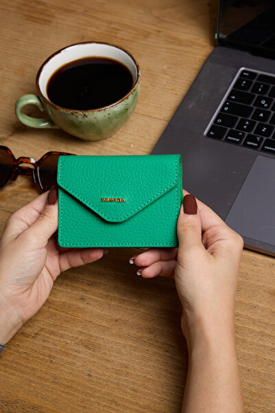 REWİNA 9148 Зелений натуральний шкіряний спеціальний дизайн - жіночий гаманец...