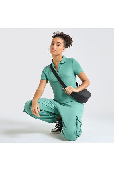 FAV Textured Polo T-shirt and Cargo Joggers Set