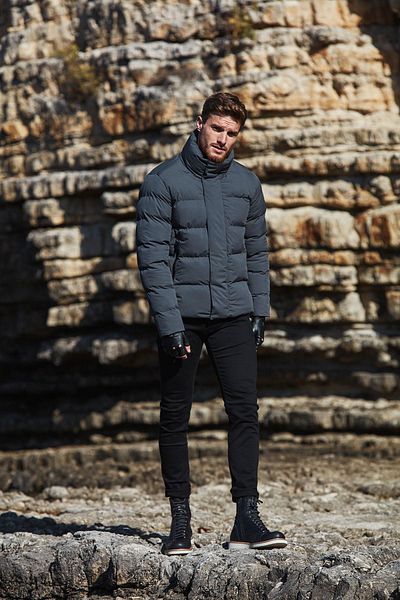 Danger Αντρικό παλτό Anthracite Puffer - Stand Collar, Rain and Windproof