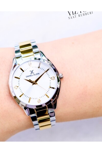 Daniel Klein Women's Wristwatch Gold and Silver Color Steel Waterproof