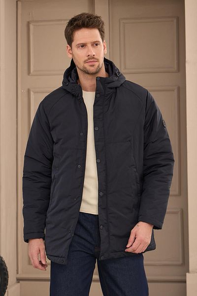 Danger Ανδρικό αδιάβροχο παλτό Navy Blue με κουκούλα