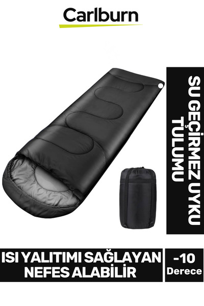 Carlburn Sac de dormit din țesătură polară cu strat dublu, impermeabil, respi...