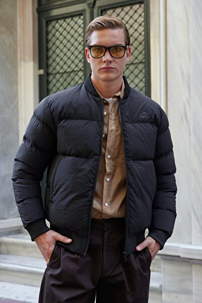 Danger Men's Bomber Puffer Jacket Black