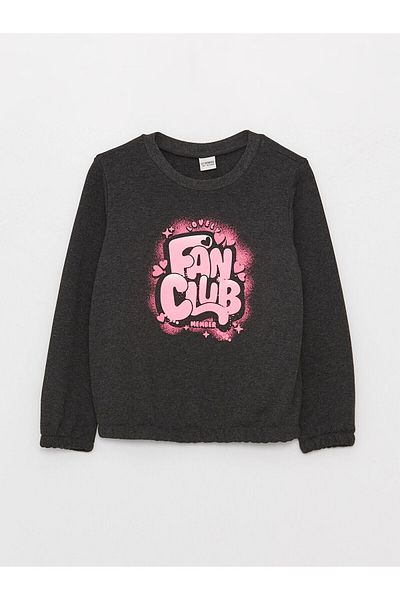 LC Waikiki Φούτερ για κορίτσια με μακρυμάνικο στάμπα Crew Neck (W3)