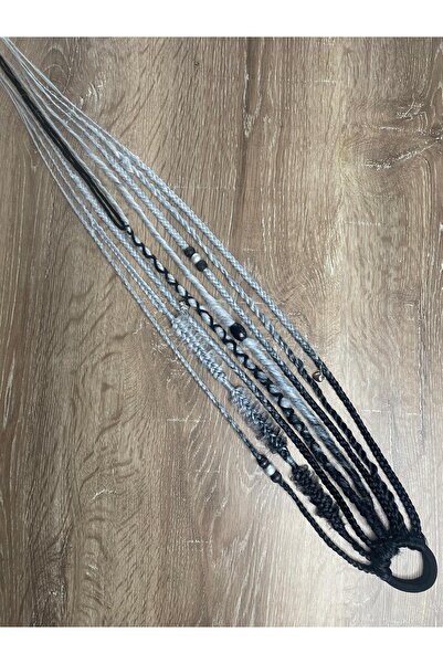 Selin Bengi Rasta Mix African Knit Buckle 8 Pack 50cm - Black & Gray Ombreli