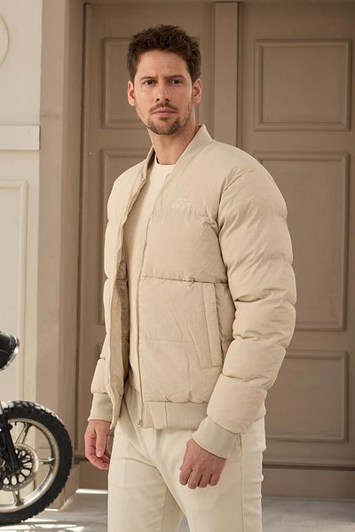 Danger Ανδρικό Bomber Puffer Coat Ecru