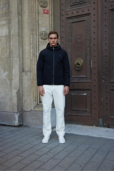 Danger Men's Basic Waterproof Hooded Coat Black