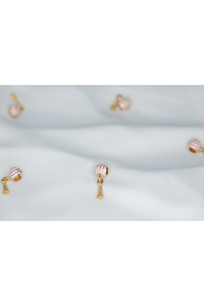 CYB STUDİO بالون وردي مع شرابات متدلية من الفولاذ المقاوم للصدأ