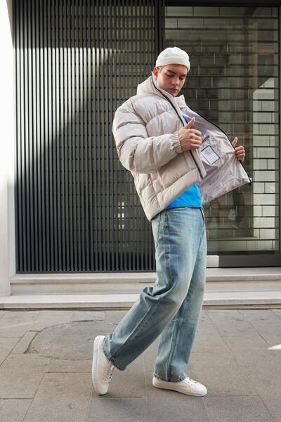 Danger Чоловіче водонепроникне надувне пальто кам'яного кольору