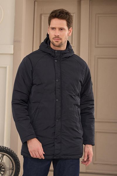 Danger Ανδρικό αδιάβροχο παλτό Navy Blue με κουκούλα
