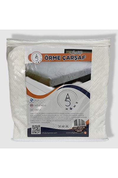 A5 HOME ملاءة سرير محبوكة مزدوجة مقاس 160x200