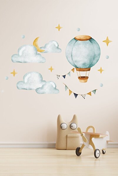 GSticker بالون طائر على شكل نجمة سحابة العلم تحت عنوان غرفة الأطفال مجموعة مل...
