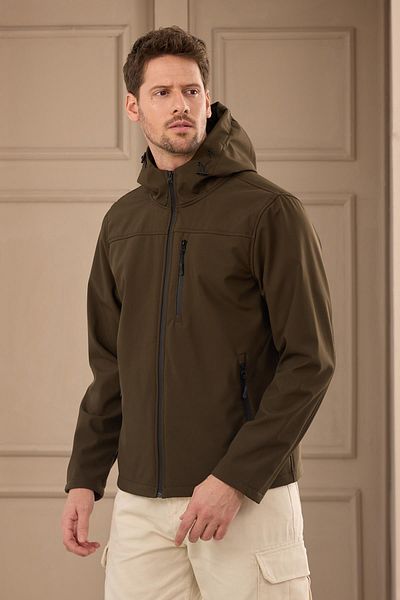 Danger Ανδρικό παλτό Softshell Khaki - Αδιάβροχο και αντιανεμικό
