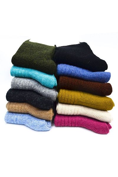 Nitesheys 6 Pcs Natural Wool Winter Women's Socket Socks Striped Boots Sports Sock