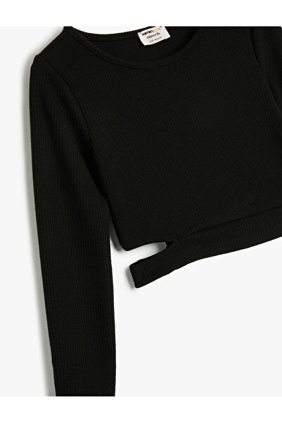 Koton Košilka s dlouhým rukávem Basic T-Shirt s okýnkem a výstřihem