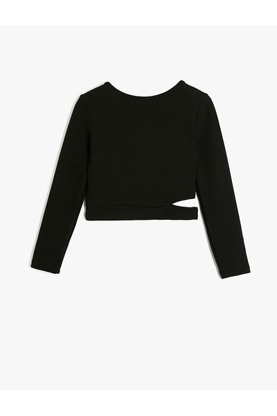 Koton Long Sleeve Basic T-Shirt Window Detailed Crew Neck Camisole