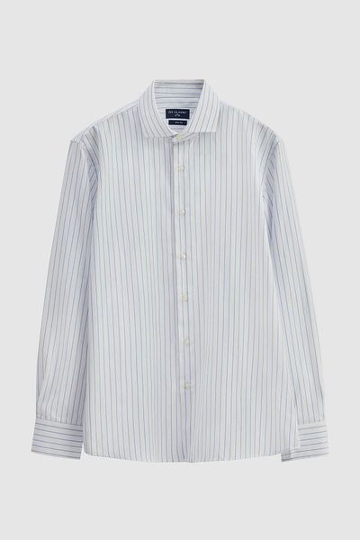 D'S Damat Ds Groom Slim Fit White Striped Shirt