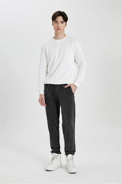 DeFacto Φούτερ με κανονική εφαρμογή Fleto Pocket Washed Pale Effect Μέση με κορδόνια Ελαστικό πόδι A1992ax24sp