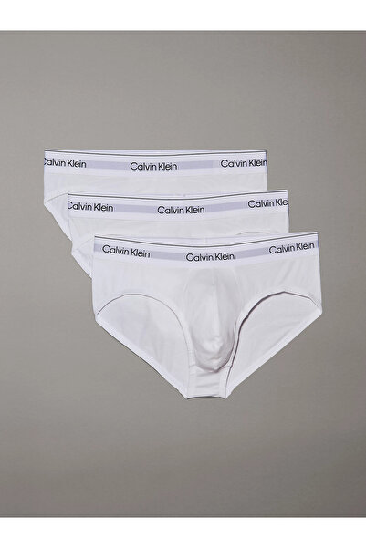 Calvin Klein Erkek Beli Lastikli Marka Logolu Slip Beyaz Boxer 000NB3962A-100