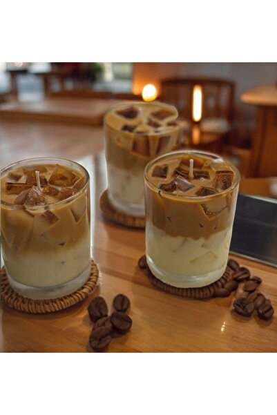 Genel Markalar Cam Bardakta Ice Latte Kahve Kokulu Mum