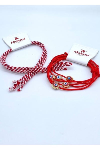 Concept HuBuTU Set of 10 Pieces (5*2 Pieces) Gift Card, Gelatin and Red Rope Wish Bracelet