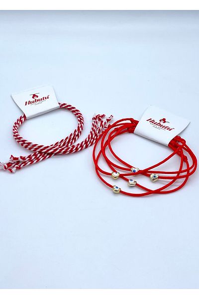 Concept HuBuTU Set of 10 Pieces (5*2 Pieces) Gift Card, Gelatin and Red Rope Wish Bracelet