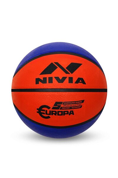 Nivia 634 Europa Basketball | Multicolor | Size 7 | Machine Stitched | Training/match Ball