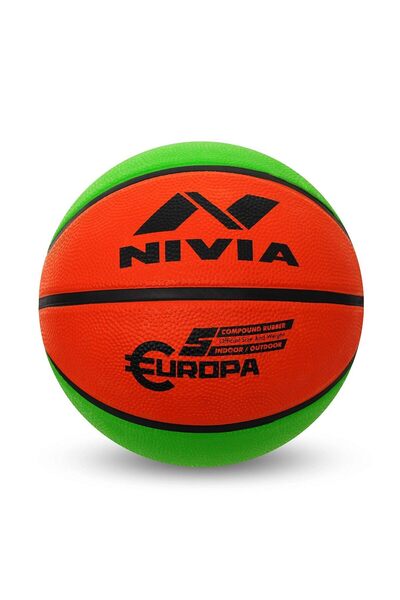 Nivia 634 Europa Basketball | Multicolor | Size 7 | Machine Stitched | Training/match Ball
