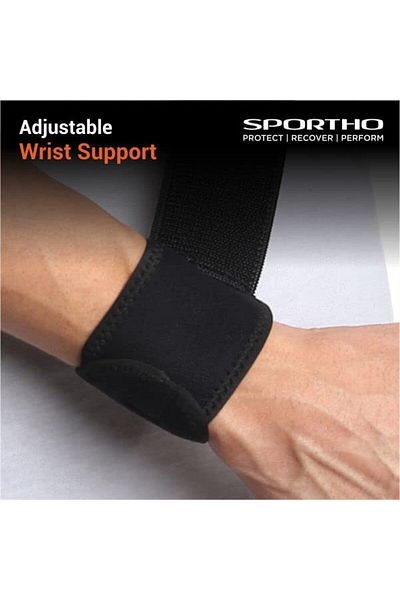 Nivia Orthopedic Wrist Support | Black | Adjustable | Pain Relief For Sports & Exercise